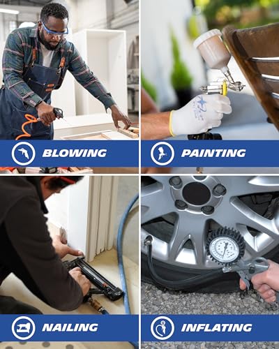 MICHELIN - Compresor de aire MB24 - Tanque de 24 litros - Motor de 2 CV - Presión máxima 8 bar - Flujo de aire 170 l/min - 10,2 m³/h