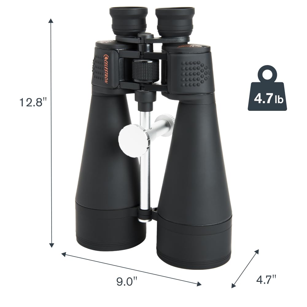 Celestron 71018 SkyMaster 20x80mm Prismáticos Porro Prism con Lente Multicapa, Cristal de Prisma BaK-4 y Funda de Transporte, Negro