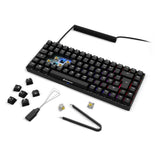 Sharkoon Skiller SGK50 S3 PBT Negro, RGB Gaming Keyboard, Gateron G Pro 3.0 Yellow, disposición 75%