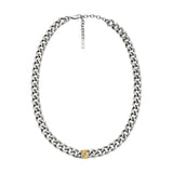 EMPORIO ARMANI Collar de cadena para hombre en acero inoxidable con cierre de langosta, Tono plateado