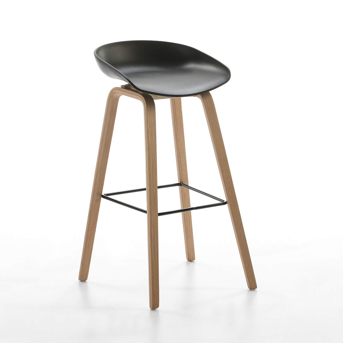 TABURETE 50X46X83 MADERA/METAL/ACRILICO NEGRO