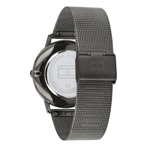 Tommy Hilfiger Reloj Analógico de Cuarzo para Hombre con Correa de Malla de Acero Inoxidable Gris Metalizado - 1791656