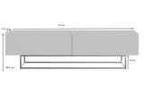 Selsey Mueble De TV Mesa De TV 175 cm con Patas Doradas con Fachada Fresada Gris Beige Veldio