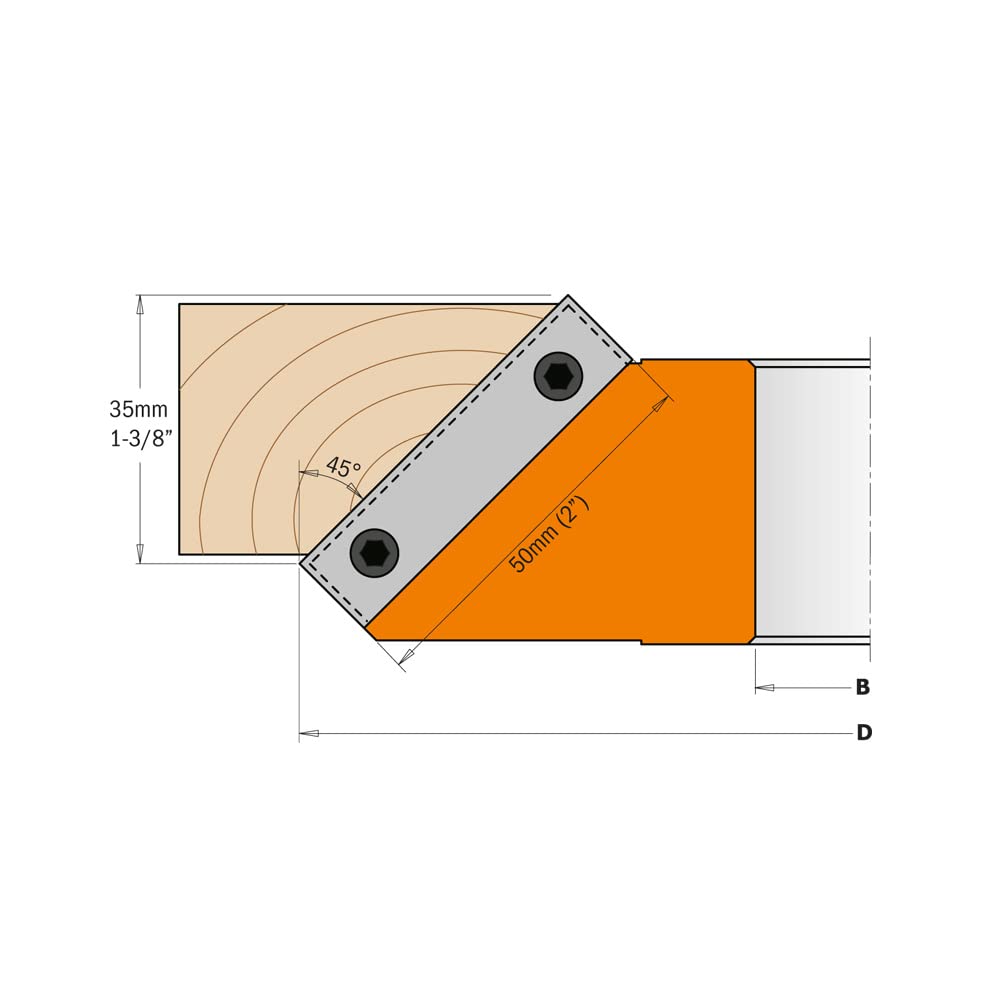 CMT 694.002.30 Cabezal portacuchillas para biselar 45°