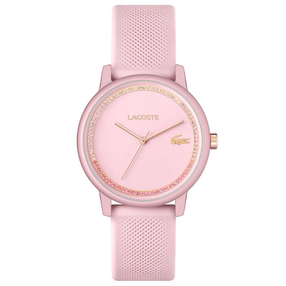 Lacoste Reloj Analógico de Cuarzo para Mujer Colección LACOSTE.12.12 GO con Correa de Silicona Rosa - 2001289