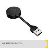 Jabra Link 400 USB-A DECT Adaptador, Llave portátil y duradera con un alcance inalámbrico seguro de hasta 150 m para determinados auriculares inalámbricos Jabra Engage - Variante UC - Negro
