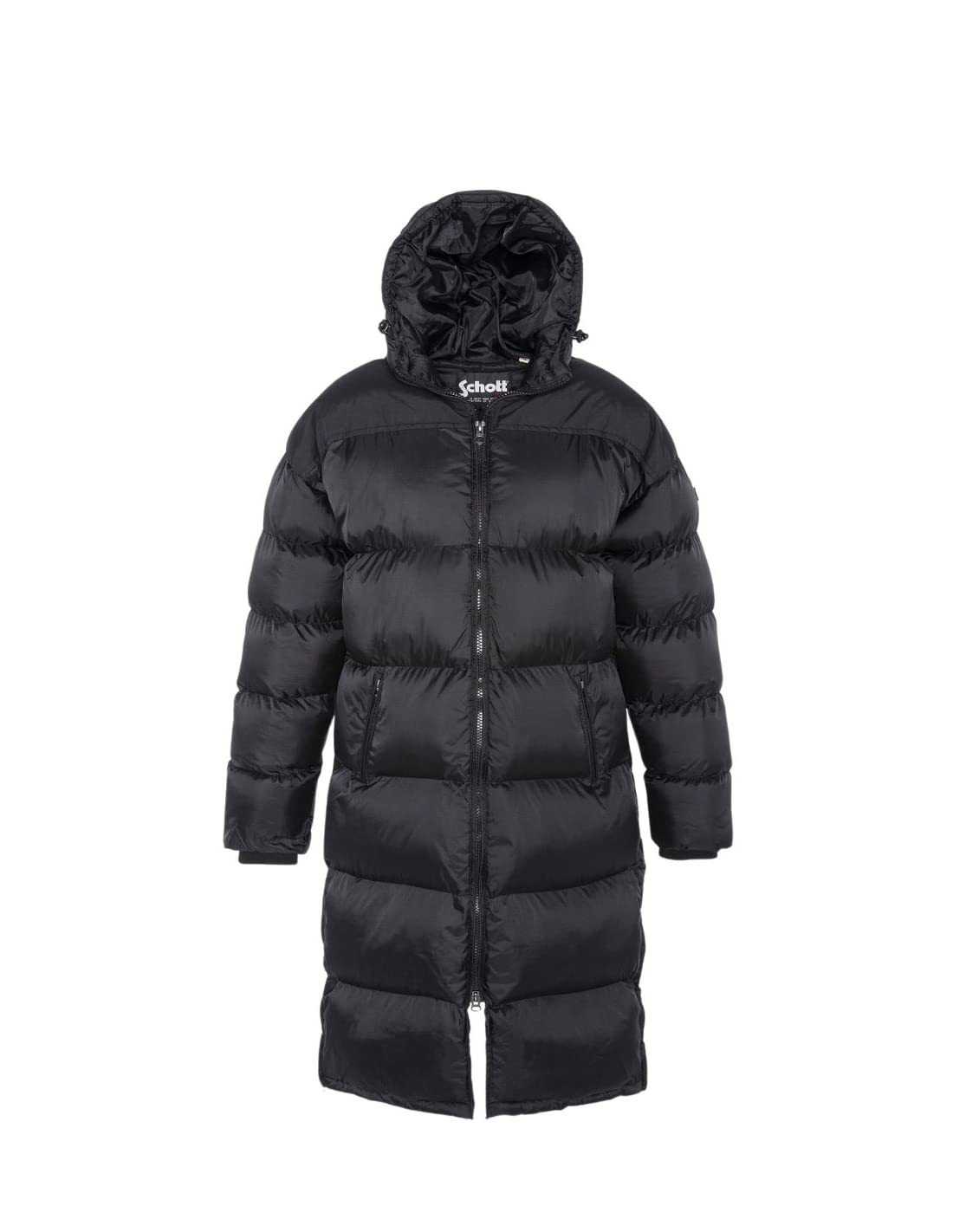 Schott NYC 2190MAX, Chaqueta con Capucha Extra Larga para Unisex adulto, Negro Negro, L
