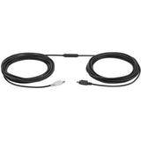 Logitech Group, Cable de Extensión de 10m para el Sistema de Webcam para Videoconferencia Group, Mini-DIN-6, Portátil/PC/Mac, Negro