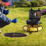 VEVOR Cámara Endoscópica de Drenaje Pantalla de 9" IP68 Impermeable Batería de 4500 mAh 12 LED Ajustable Cable de 91,5 m Tarjeta SD de 16GB para Tubería de Alcantarillado Drenaje de Plomería en Hogar