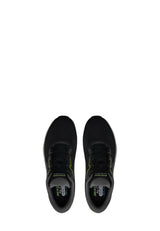 Skechers D'Lux Walker 2.0 Swave, Zapatillas Hombre, Black Engineered Mesh/Synthetic/Lime Trim, 46 EU