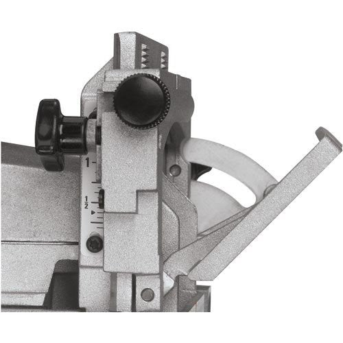 DEWALT DW682K-QS - Ensambladora 600W, Profundidad de Corte 20mm, Ajuste de Guía 0°-90°, Velocidad de 10.000 rpm, diámetro fresa 100mm, Profundidades de corte fijas 0/10/20