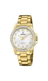 Festina Reloj Mujer F20596/1 Mademoiselle Caja de Acero Inoxidable 316l Dorado Correa de Acero Inoxidable 316l Dorado