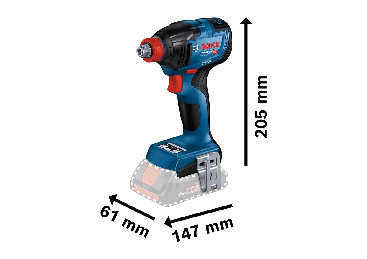 Bosch Professional 18V System GDX 18V-210 C - LLave de impacto a batería (Brushless, 210 Nm, Connectivity, 2 baterías ProCORE x 4.0Ah, en L-BOXX)
