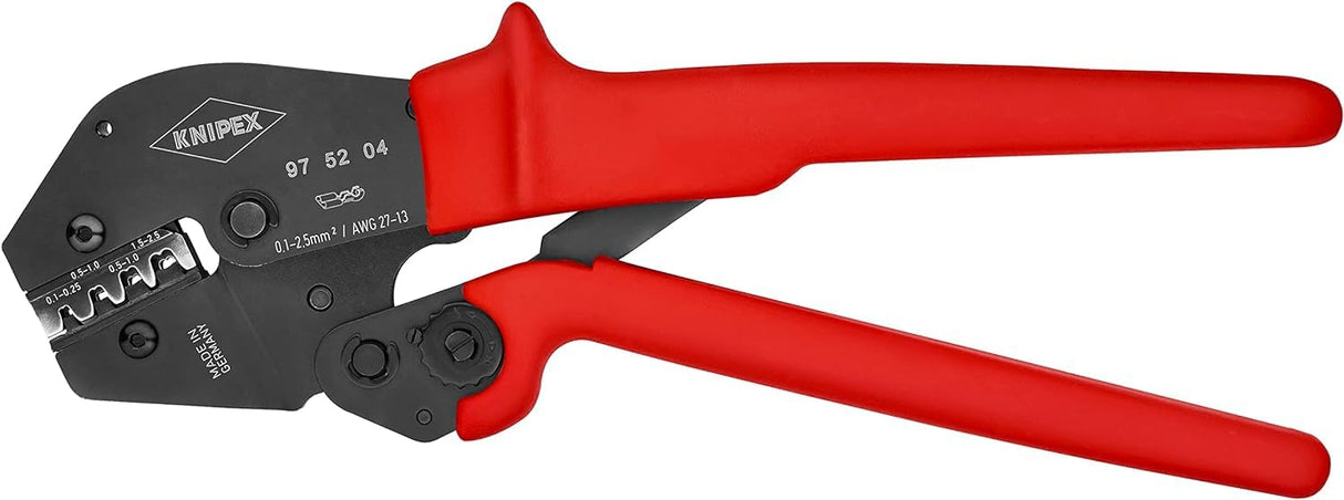 Knipex Alicate para crimpar terminales también para trabajar a dos manos bruñido, con fundas de plástico antideslizantes 250 mm 97 52 04