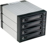 FANTEC SNT-BA3141-1 Backplane, Caja para 4 Discos Duros de 3,5 Pulgadas (8,9 cm), para Montar en un Compartimento de 5,25'', Ventilador de 80mm, Negro