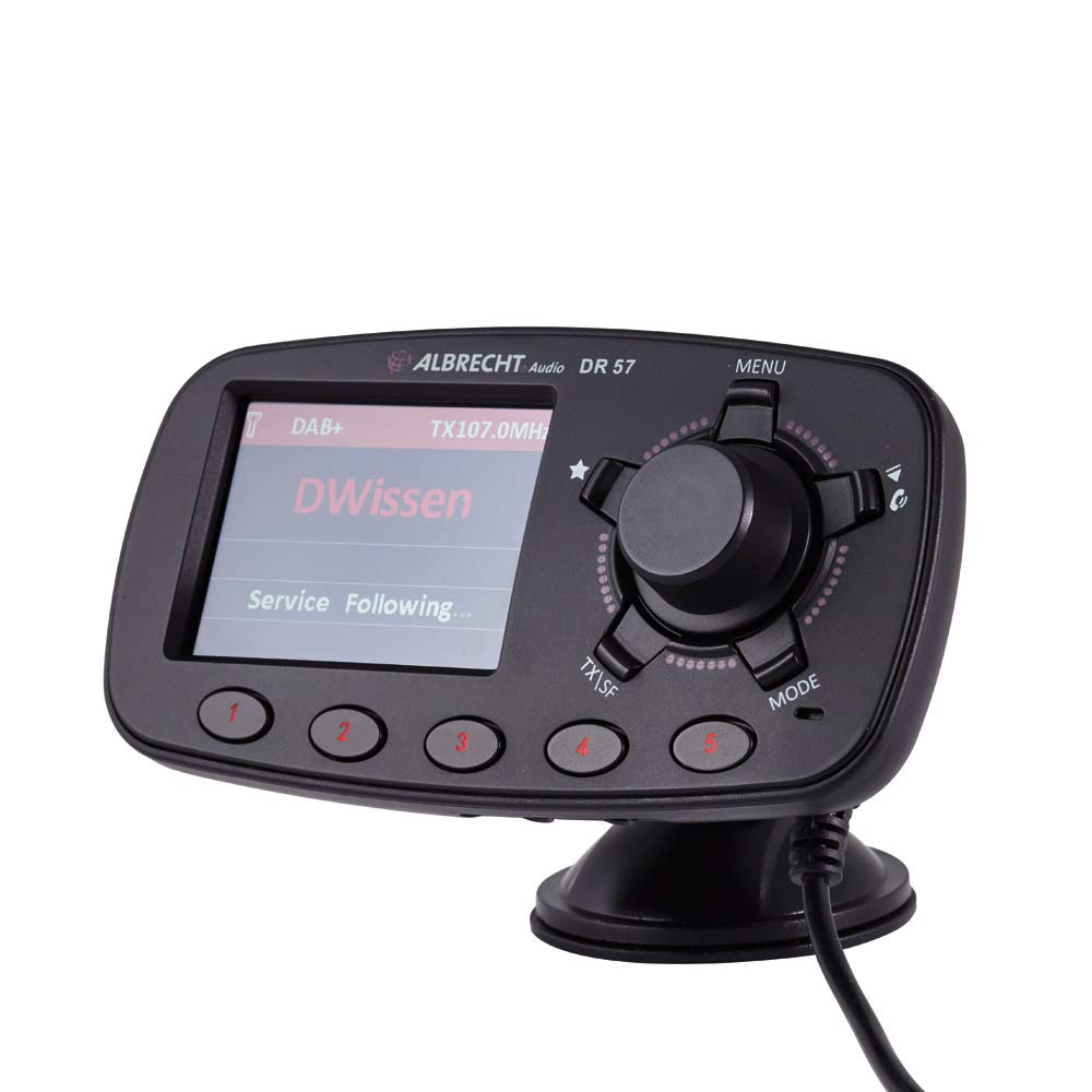 Albrecht DR 57 87.6-107.9MHz Bluetooth Negro - Transmisor FM (87,6-107,9 MHz, LCD, 6,1 cm (2.4"), Bluetooth, Encendedor de Cigarrillos, CC, 12-24)