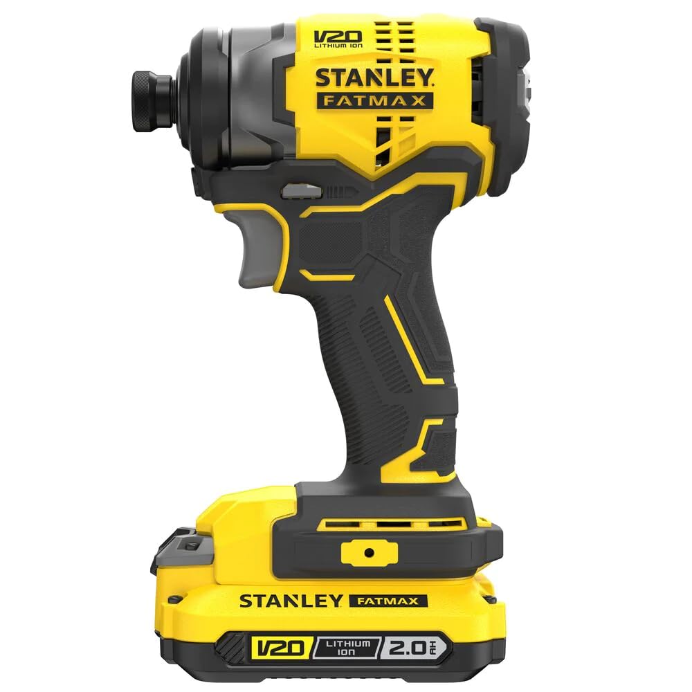 STANLEY FATMAX SFMCF810D2K-QW - Atornillador de Impacto 18V, Motor Brushless, 170 Nm 3500 ips/min, 1 Maletín 2 Baterías 2Ah 1 Cargador Gama FATMAX V20