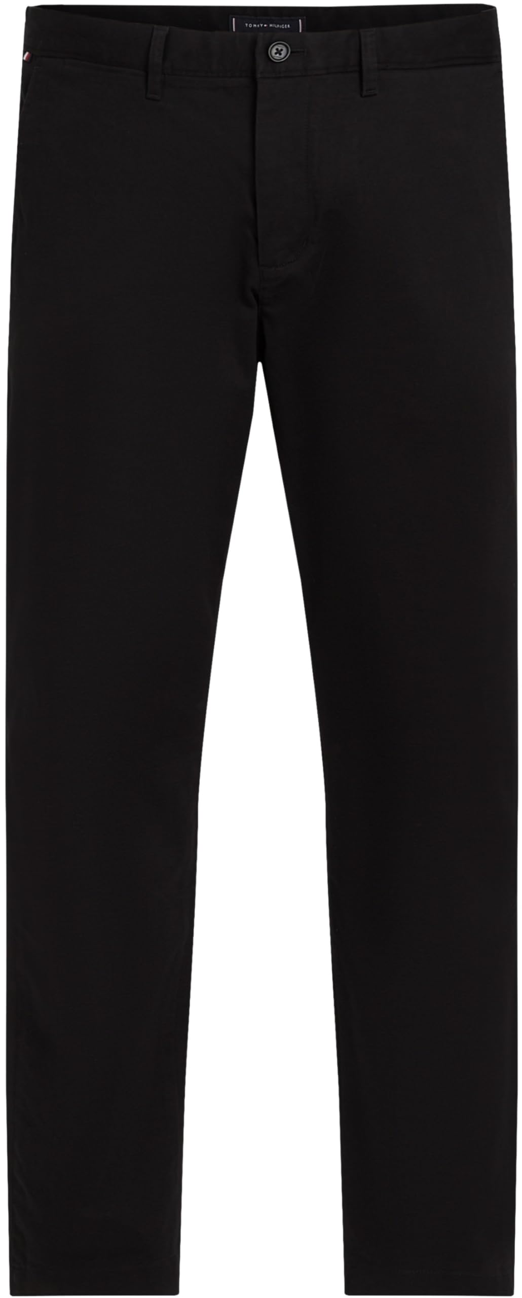 Tommy Hilfiger Chino Hombre Denton Chino Satin Straight Fit, Negro (Black), 31W/32L