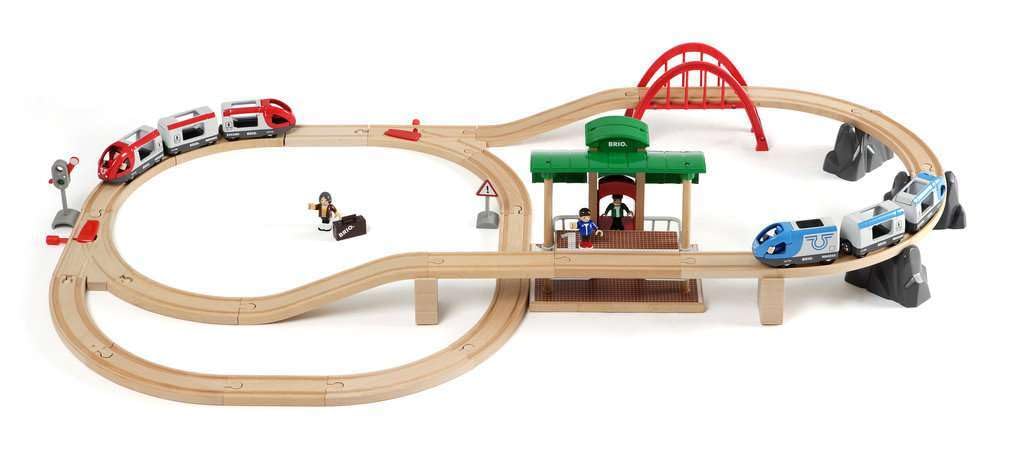 BRIO World - Set Ferrocarril con Cambio, Ferrocarriles, Set de Construcción de Madera, Tren Juguete, Juguetes Niños 3 Años o más, Juegos Educativos 3 Años