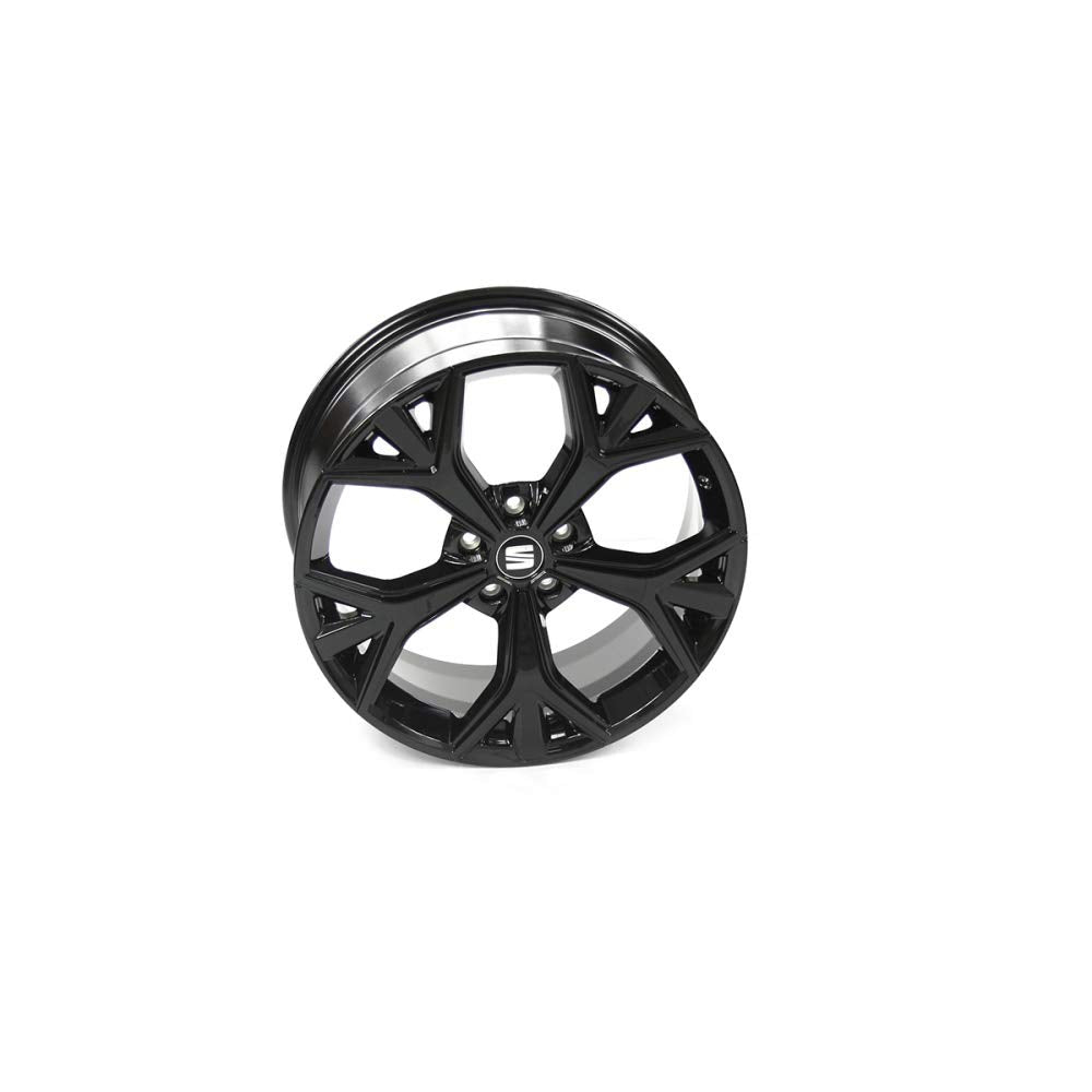 Seat 575071499F041 - Llanta de aluminio (19 pulgadas, 8Jx19H2, ET45, 5 x 112, llanta de aleación, color negro brillante