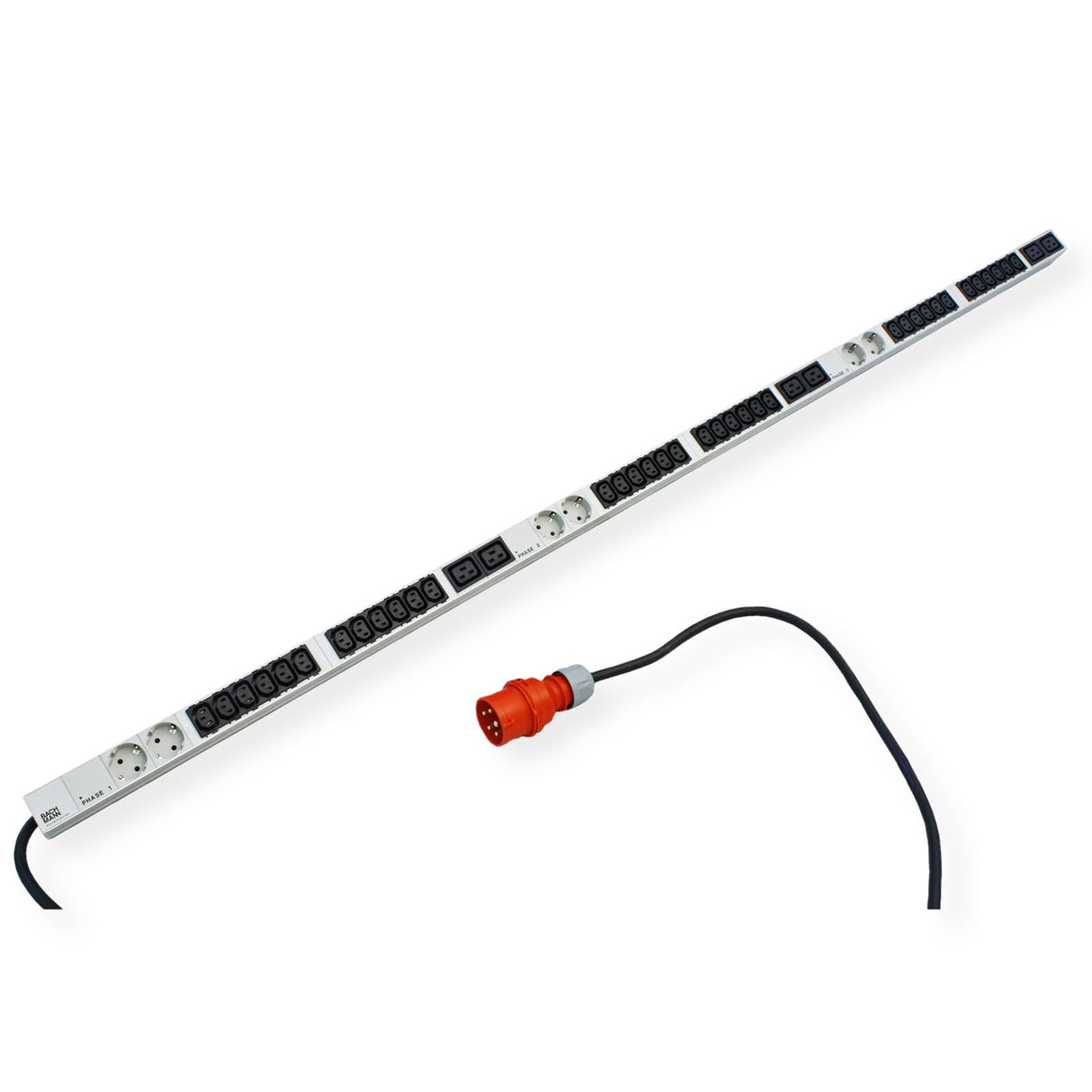 Bachmann 800.1453 it PDU Aluminio 1HE 36 x C13 6 x Protección de Contacto 6 x c19ls CEE 3 x 32 A Rojo/Aluminio