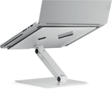 Durable Soporte de mesa para ordenador portátil/notebook, ajustable en altura y ángulo, plegable, plata, 505023