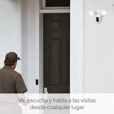 Ring cámara Plus con focos cableada (Floodlight Cam Wired Plus) | Cámara de vigilancia exterior wifi con vídeo HD, comunicación bidireccional, focos LED, sirena integrada | 30 días gratis de Ring Home