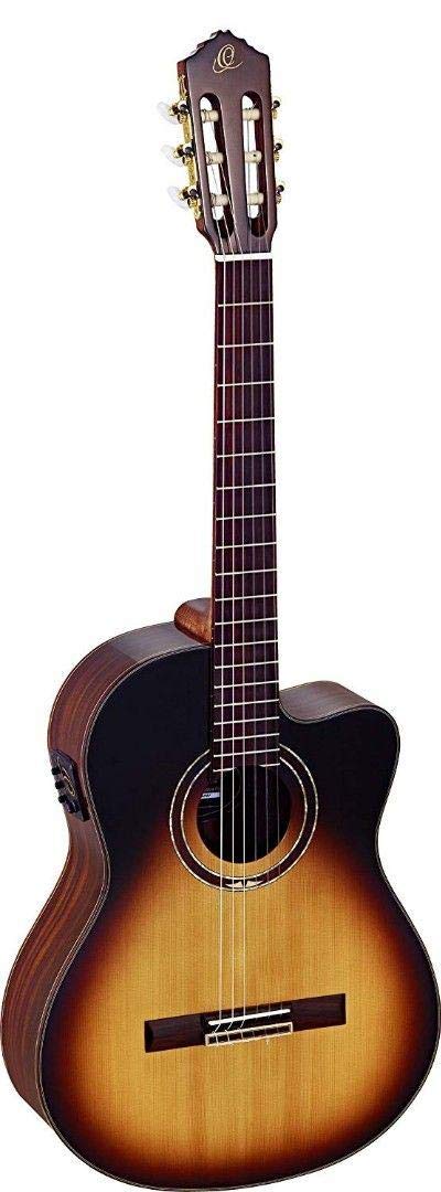 Ortega Classical Guitar Performer Series 44 Incluye funda Mástil delgado Color Tobacco Sunburst RCE158SN-TSB