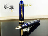 PLATINUM Pluma estilográfica japonesa Century/Blue – #3776 / Pluma: Music nib/PNBM-20000#51//Hecho a mano/Pluma de oro de 14 quilates/con caja de regalo/pluma estilográfica