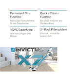 Genius Invictus X7 - Aspirador inalámbrico 2 en 1 (13 Piezas) con Potencia de succión de 380 W y Luces LED integradas, batería de Iones de Litio (30 min), Color Blanco y Azul