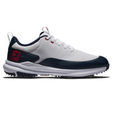 FootJoy Fj Tour Rival, Zapatos de Golf Hombre, Blanco, Azul Marino, Rojo, 42.5 EU
