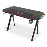 DRIFT GAMING DRDZ175RGB - Mesa Gaming con Tablero con Acabado en Fibra de Carbono, Soporte para Bebidas y Auriculares, Laterales RGB reactivos al Sonido, Alfombrilla 80 x 30 cm, Color Negro