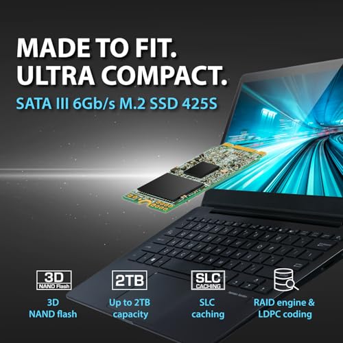 Transcend SSD 425S 2TB 42mm SATA III SSD Interno 3D NAND para Actualización de Portátil/Escritorio - TS2TMTS425S