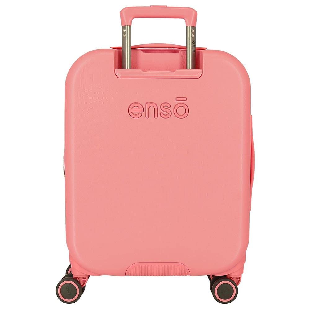 Enso Ciao Bella Maleta de Cabina Rosa 40x55x20 cms Rígida ABS Cierre TSA Integrado 37L 3,22 kgs 4 Ruedas Dobles Equipaje Mano