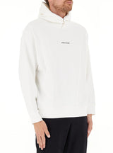 Armani Exchange The Grid, Sustainable, Printed Logo Lettering Sudadera con Capucha, Blanco Crema, XS para Hombre