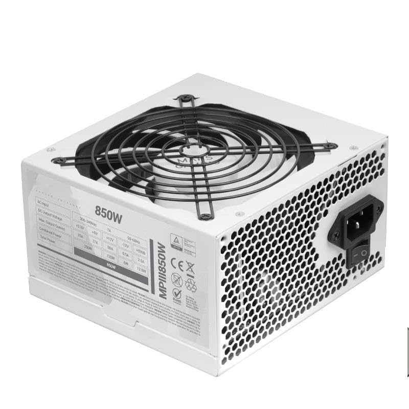 Fuente de 850W Ultra Silenciosa, Eficiencia Energética, Ventilación Óptima, Ideal para Sistemas Gaming y de Alto Rendimiento.