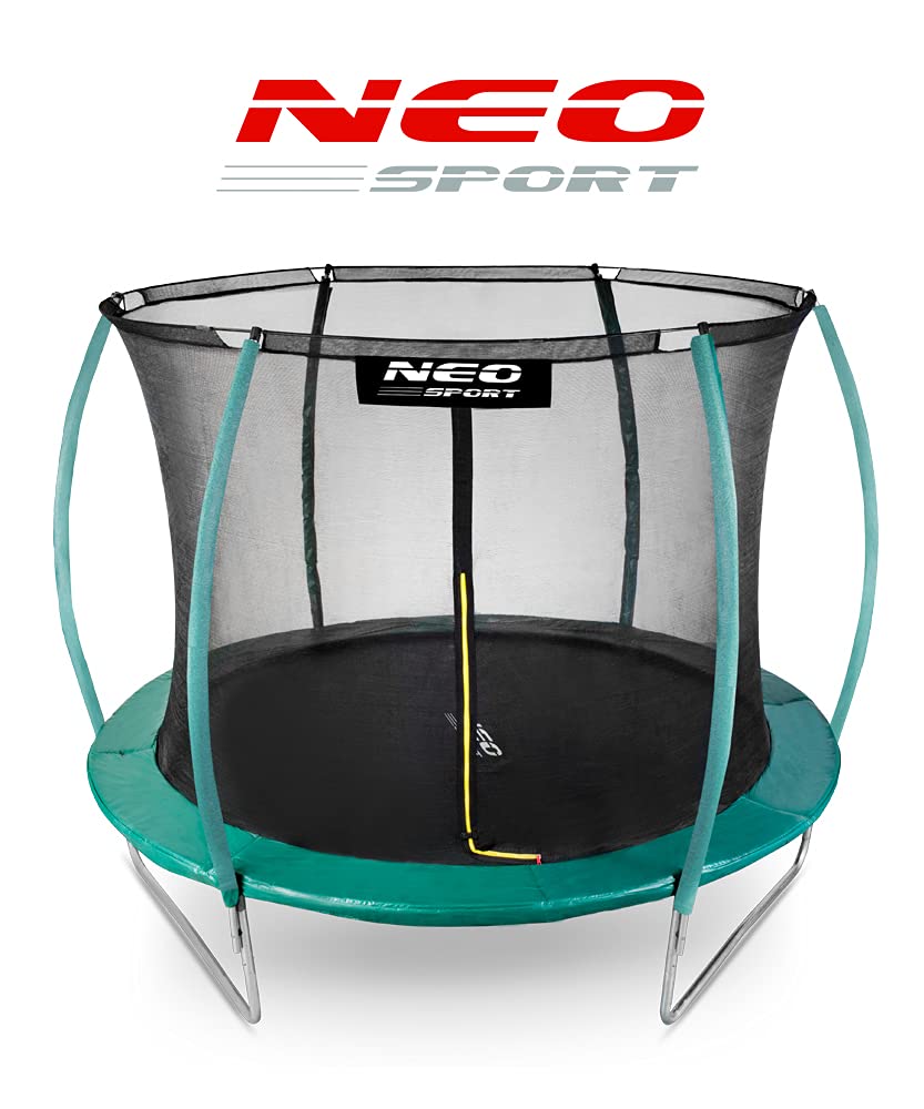 Trampolín de jardín de 244 cm para niños, Juego Completo con Red de Seguridad Interior, Escalera Cubierta de muelles