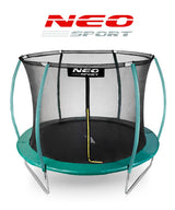 Trampolín de jardín de 244 cm para niños, Juego Completo con Red de Seguridad Interior, Escalera Cubierta de muelles