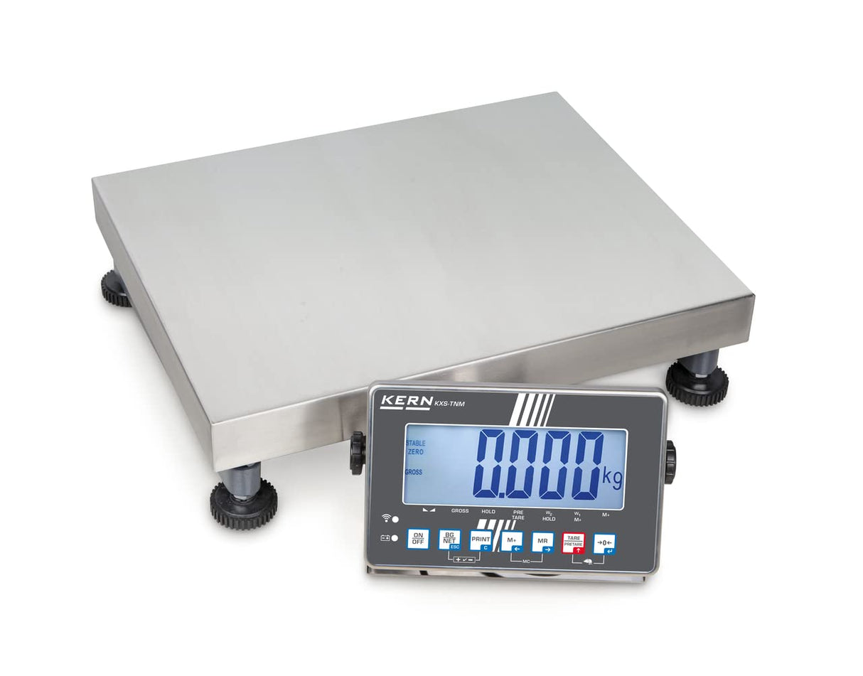 IP Balanza de plataforma protegida [Kern IXS 60 K de 2LM] Plataforma Báscula con acero inoxidable dispositivo de análisis de IP68, XL de pantalla y escaneado aprobación [M], rango de pesaje [Max]: 30 kg/60 kg, Lectura [D]: 10 g/20 g