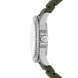 Emporio Armani Reloj Hombre, Movimiento de Cuarzo a Tres Agujas con Fecha y Caja de 42mm con Correa de Silicona, Verde Oliva