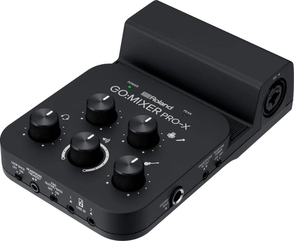 Mezclador de audio para smartphones Roland GO:MIXER PRO-X | Conecta y mezcla hasta 7 fuentes de audio | Añade audio con calidad de estudio a tu contenido y transmisiones en redes sociales