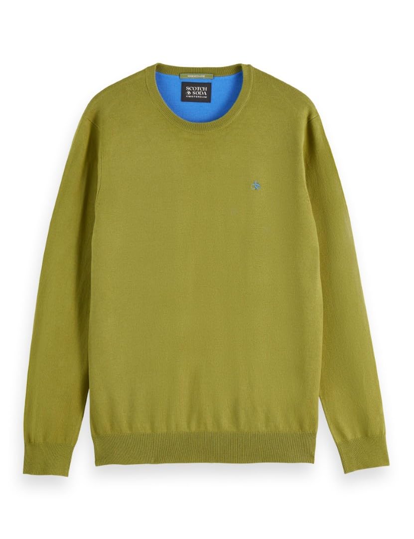 Scotch & Soda Soft Knit Regular Fit Crew Neck Suéter, Tomillo 301, L para Hombre