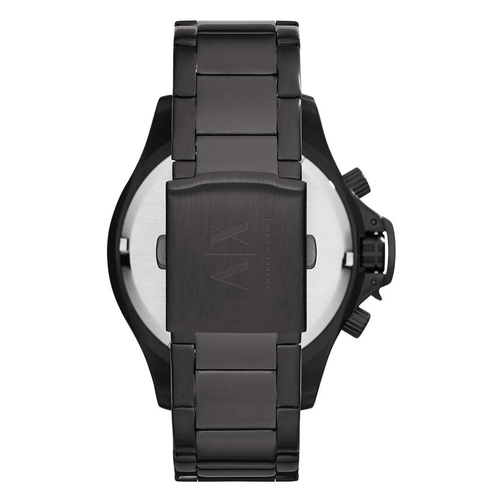 Armani Exchange Reloj hombre, Movimiento cronógrafo de cuarzo y caja de 48mm con correa de acero inoxidable, Grafito y negro