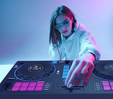 Cefa Toys - Estación de Dj Portátil con Altavoces y Control Espacial 14 en 1, Con Tocadiscos, Crossfader y Más de 144 Combinaciones de Mix, Incluye Reproductor de Bluetooth y USB y Batería Recargable