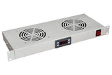 Link lkvent2gr módulo 2 Ventiladores refrigeración con Pantalla, Gris