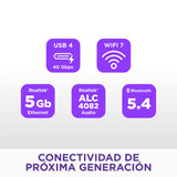 NZXT Placa Base para Juegos N9 X870E - AMD X870E AM5 ATX para Ryzen 9000/8000/7000-20+2+1, DDR5, 4X M.2, PCIe 5.0, 5GbE – Cierres de liberación rápida M.2, Cubierta de Metal Completo, PCB Blanco