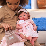 ARIAS - Muñeca Reborn Esther de 45 cm con Manta y Peluche, Bebé Realista con Ropita Rosa, Chupete y Chupetero, Extremidades de Vinyl y Cuerpo Blando, Juguete para Niños y Niñas +3 años (ARI98083)