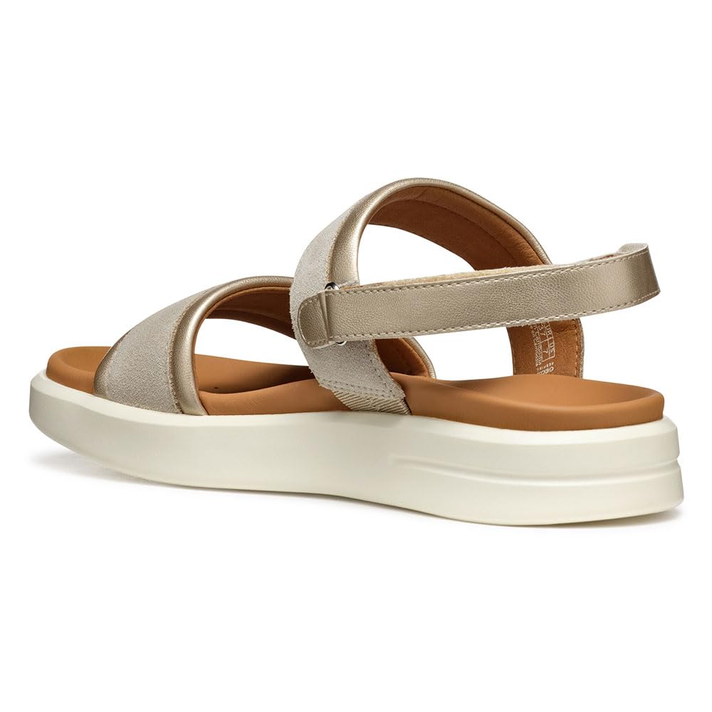 Geox D XAND 2S A, Sandalia Mujer, Lt Taupe/Lt Gold, 41 EU