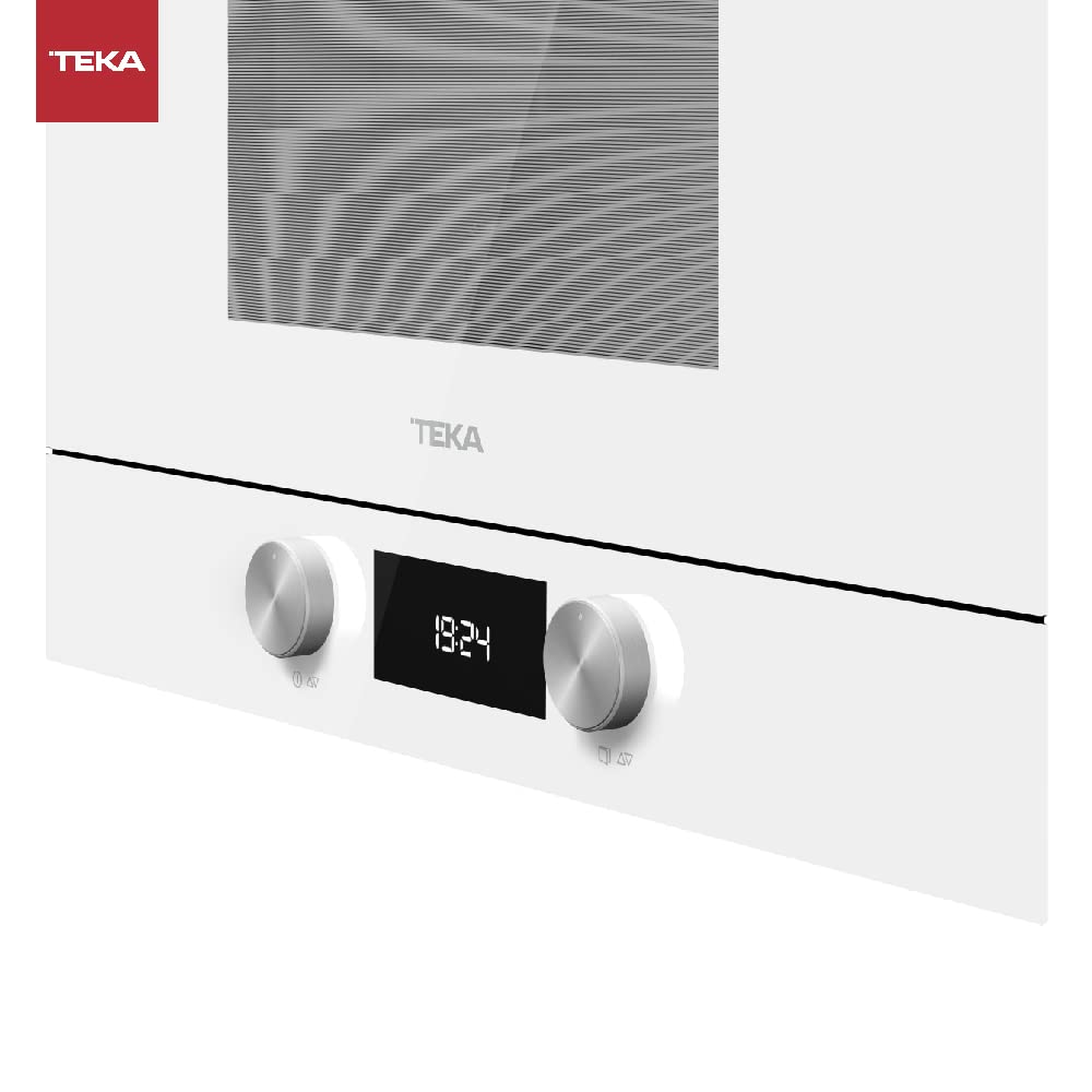 Teka ML 8220 BIS L - Urban Colors Edition Microondas de Integración con Base Cerámica, Panel de Mandos de Cristal Electrónicos, Color Cristal Blanco