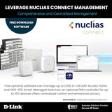 D-Link DGS-1210-52MP - Switch PoE 52 Puertos Gigabit y 4 Puertos SFP Combo (48 x PoE máx. 30 W por Puerto hasta un Total 370 W máx., Altura 1U, VLAN automática para Video vigilancia y telefonía IP)